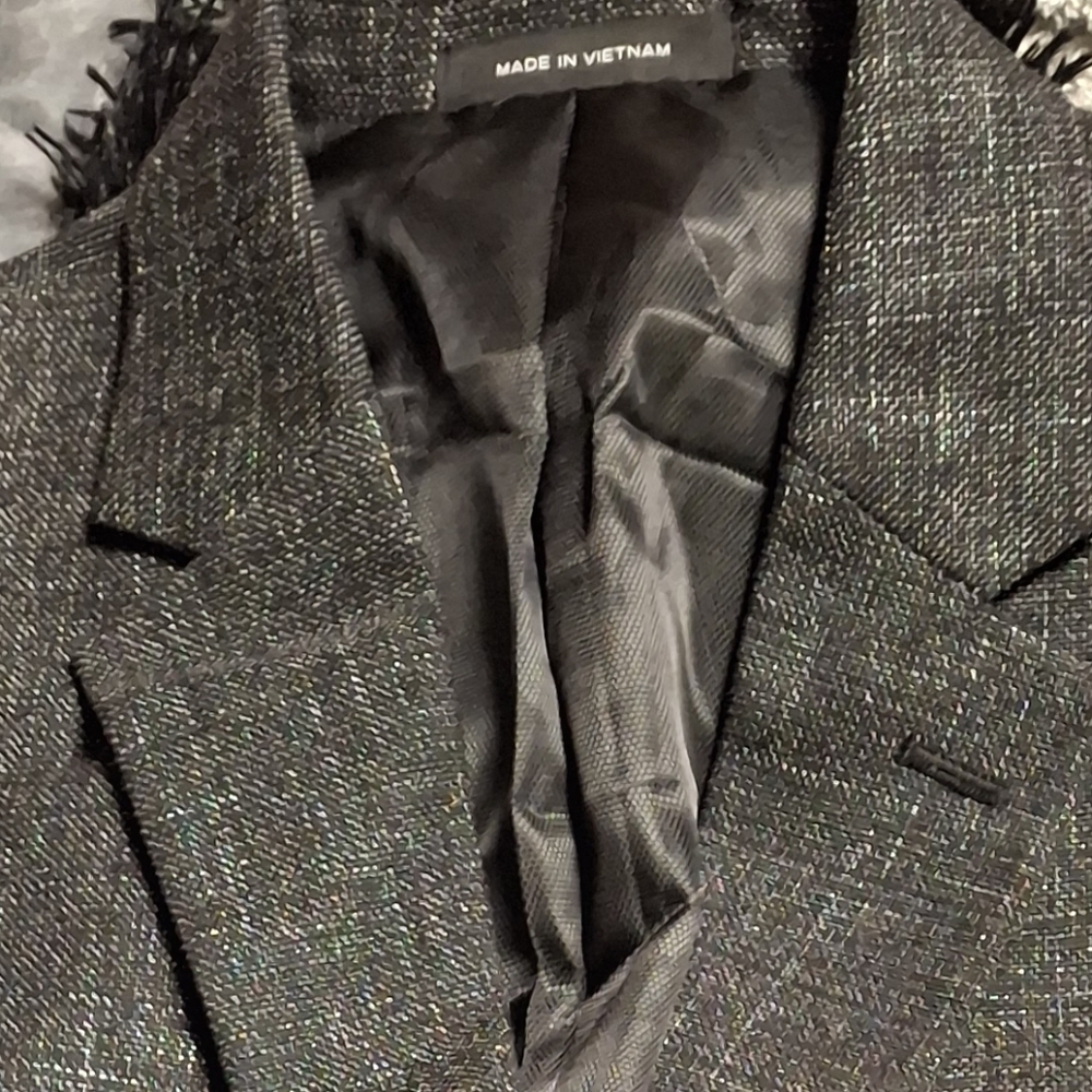 Kenneth Cole Men's Dark Charcoal Textured Blazer